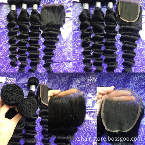 Ready to Ship Raw Brazilian Virgin Remy Virgin 100% Human Hair Vendors One Donor Brazilian Human Hair Weaves with Closure